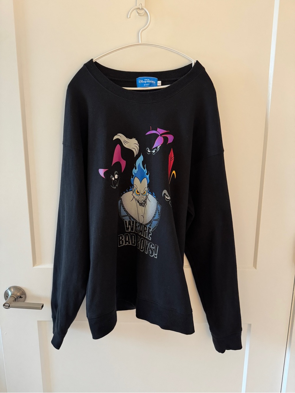 Disney Black Crewneck Sweatshirt with Colorful Villains Graphic